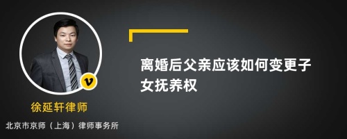 离婚后父亲应该如何变更子女抚养权