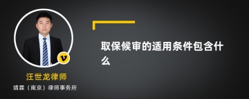 取保候审的适用条件包含什么