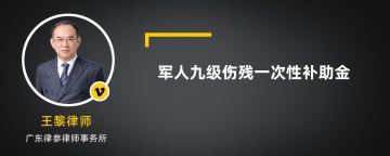 军人九级伤残一次性补助金