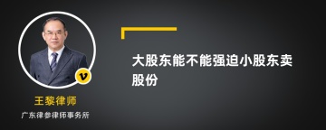 大股东能不能强迫小股东卖股份