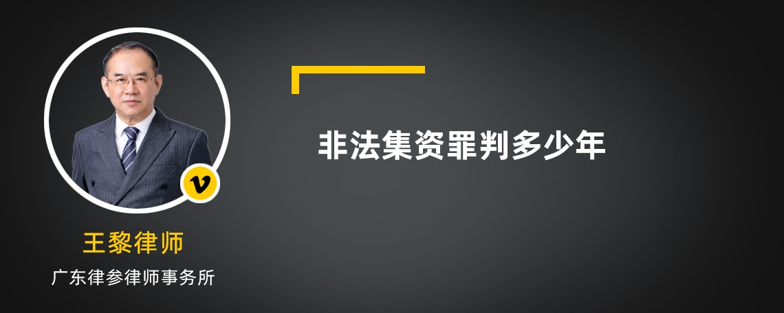 非法集资罪判多少年