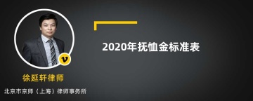 2020年抚恤金标准表