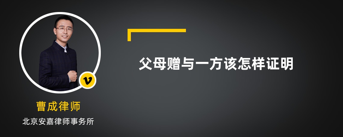 父母赠与一方该怎样证明