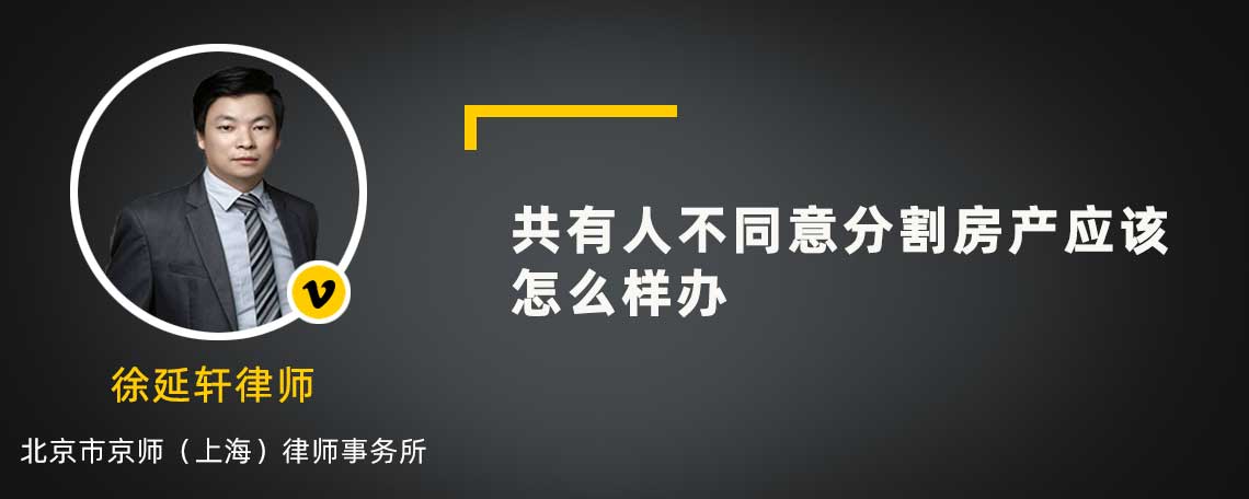 共有人不同意分割房产应该怎么样办