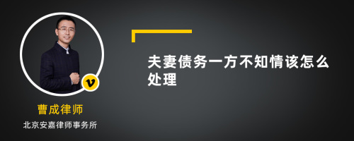 夫妻债务一方不知情该怎么处理