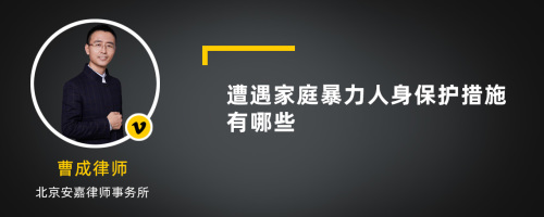 遭遇家庭暴力人身保护措施有哪些