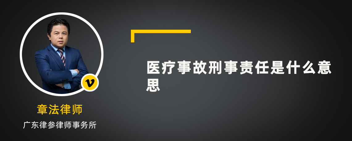 医疗事故刑事责任是什么意思