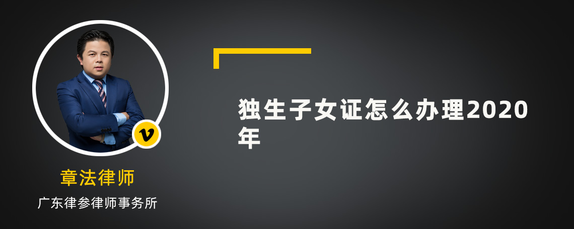 独生子女证怎么办理2020年