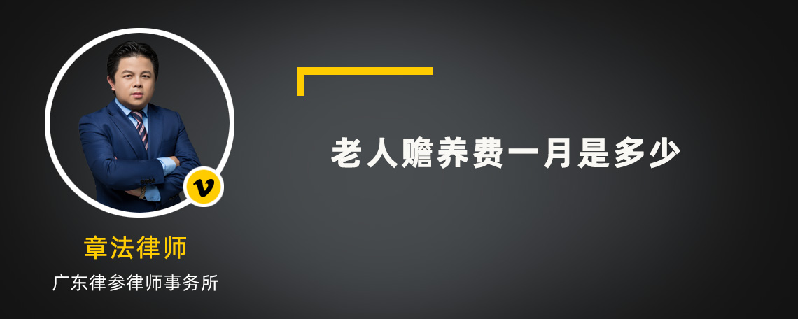 老人赡养费一月是多少