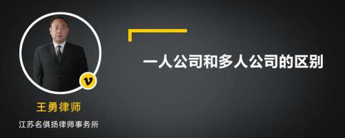 一人公司和多人公司的区别