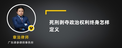 死刑剥夺政治权利终身怎样定义