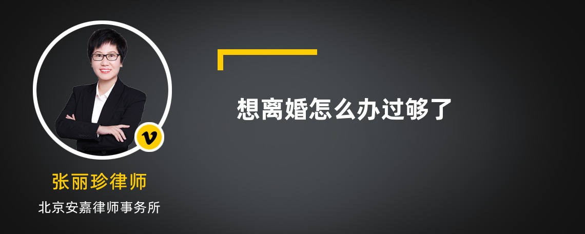 想离婚怎么办过够了