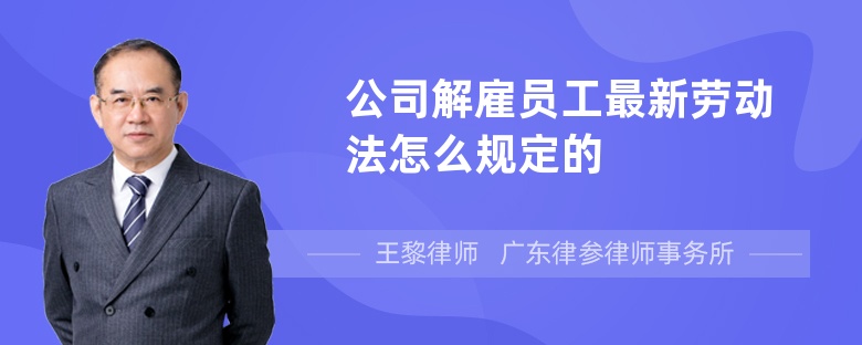 公司解雇员工最新劳动法怎么规定的