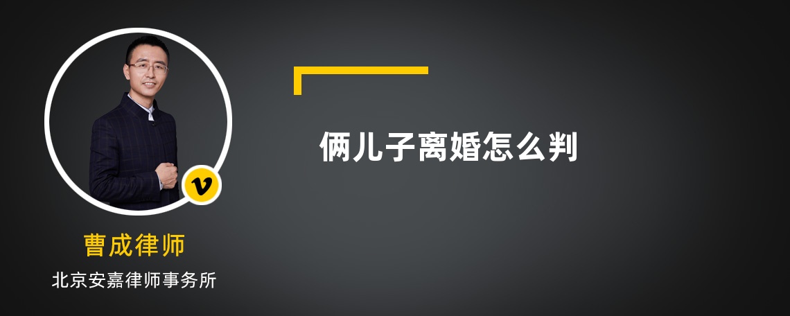 俩儿子离婚怎么判