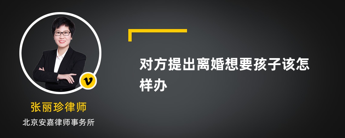 对方提出离婚想要孩子该怎样办