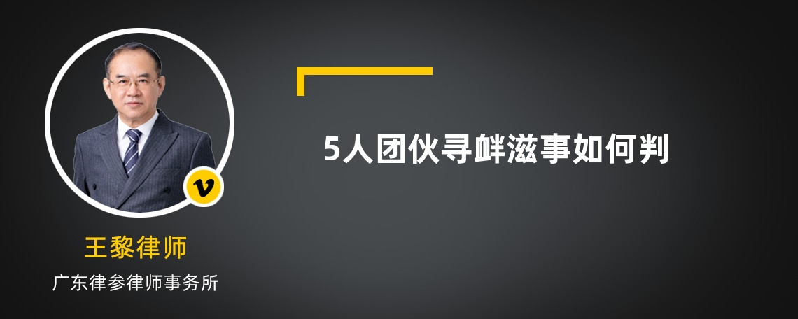 5人团伙寻衅滋事如何判