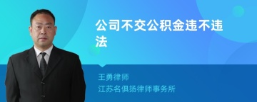 公司不交公积金违不违法