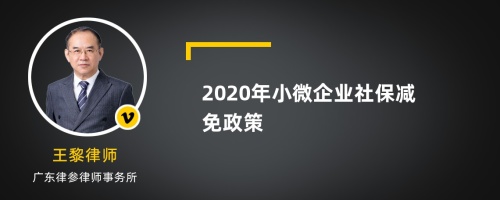 2020年小微企业社保减免政策