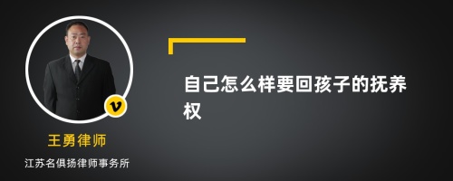 自己怎么样要回孩子的抚养权