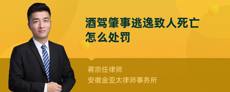 酒驾肇事逃逸致人死亡怎么处罚