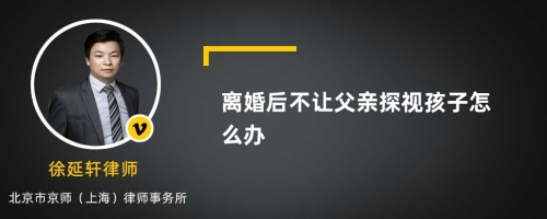 离婚后不让父亲探视孩子怎么办