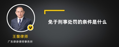 免于刑事处罚的条件是什么