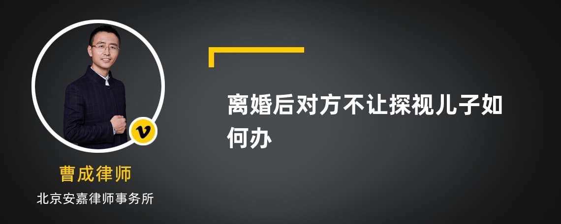 离婚后对方不让探视儿子如何办