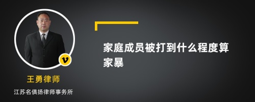 家庭成员被打到什么程度算家暴