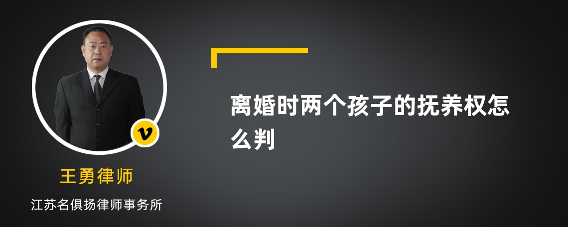 离婚时两个孩子的抚养权怎么判