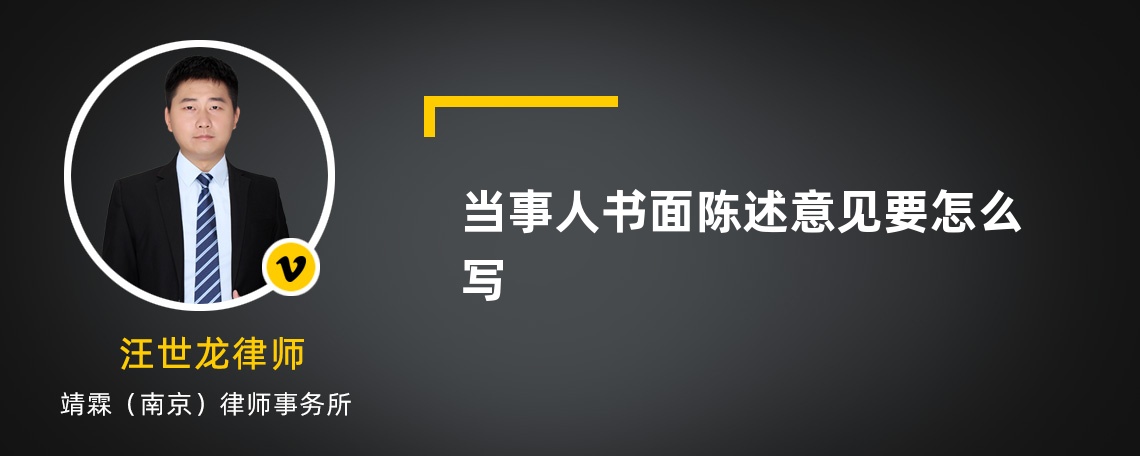 当事人书面陈述意见要怎么写