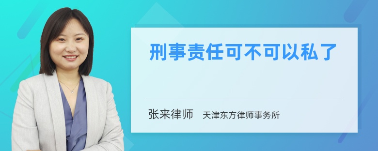 刑事责任可不可以私了