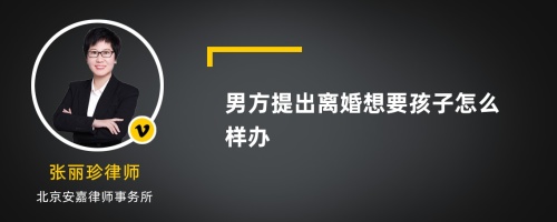 男方提出离婚想要孩子怎么样办