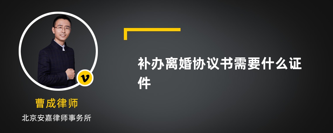 补办离婚协议书需要什么证件