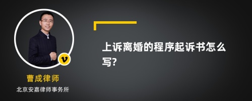 上诉离婚的程序起诉书怎么写?