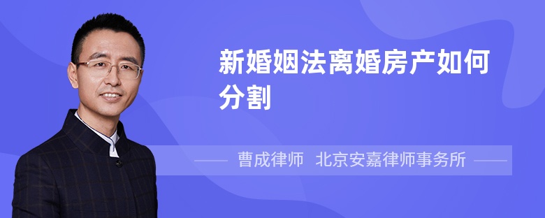 新婚姻法离婚房产如何分割