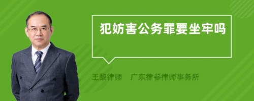 犯妨害公务罪要坐牢吗