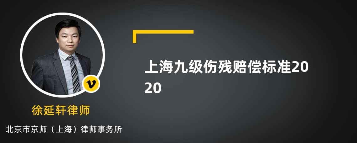 上海九级伤残赔偿标准2020