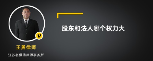 股东和法人哪个权力大