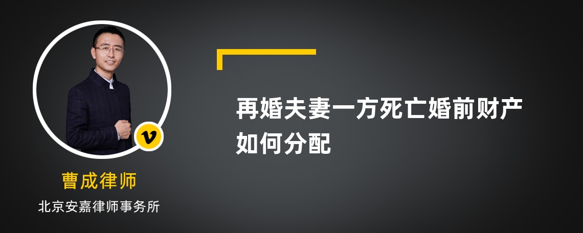 再婚夫妻一方死亡婚前财产如何分配