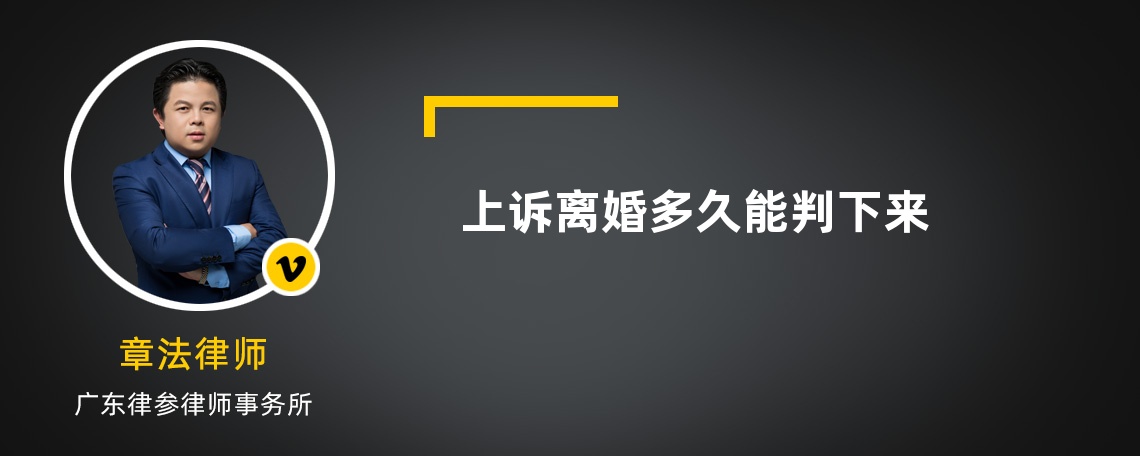 上诉离婚多久能判下来