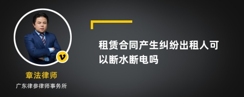 租赁合同产生纠纷出租人可以断水断电吗