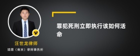 罪犯死刑立即执行该如何活命