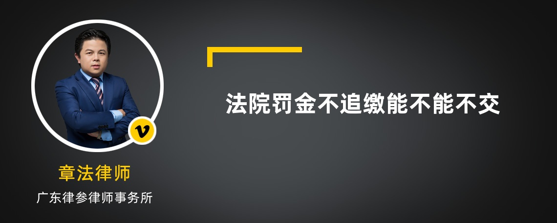 法院罚金不追缴能不能不交