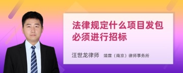 法律规定什么项目发包必须进行招标