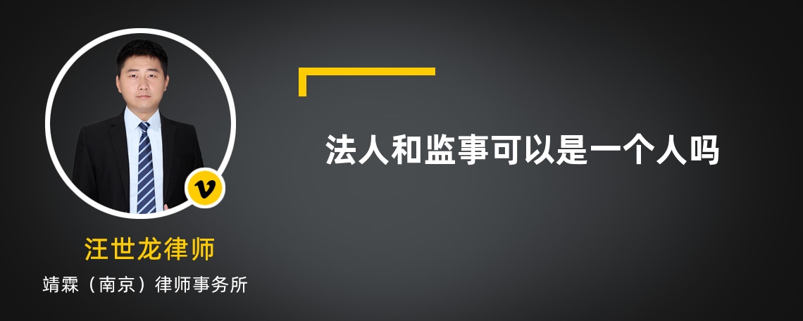 法人和监事可以是一个人吗