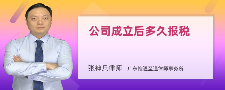 公司成立后多久报税