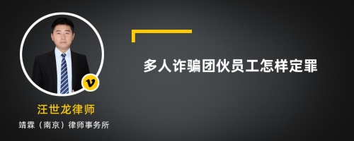 多人诈骗团伙员工怎样定罪