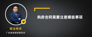 购房合同需要注意哪些事项