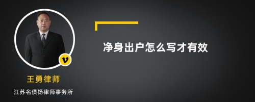 净身出户怎么写才有效