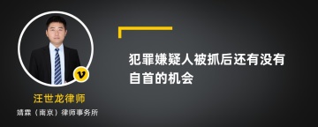 犯罪嫌疑人被抓后还有没有自首的机会